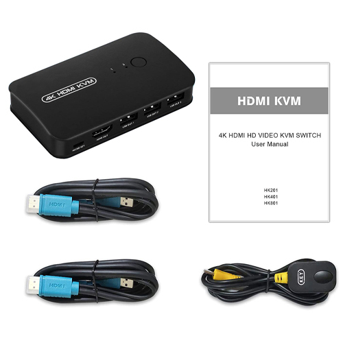 KVM свич переключатель, 2 порта, HDMI USB, кнопка