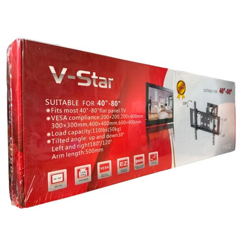 Кронштейн поворотный, крепление для телевизора ТВ монитора, 40-80", V-Star