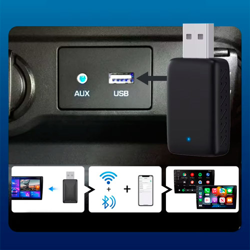 Адаптер беспроводной Apple CarPlay и Android Auto, Wi-Fi Bluetooth, для автомобиля