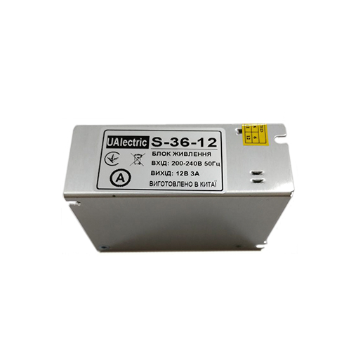 Блок питания перфорированный 12В 3А 36Вт для LED-лент CCTV, UAlectric