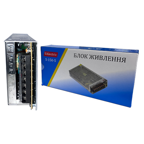 Блок питания перфорированный 5В 30А 150Вт, 2кан для LED-лент CCTV, UAlectric