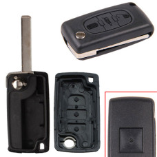 Выкидной ключ, корпус под чип, 3кн, Peugeot, ниша CE0523, HU83