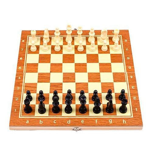 Настольная игра 3в1 шахматы, шашки, нарды, 34x34см, дерево