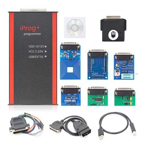 iProg+ v87 OBD2 программатор ЭБУ ECU автомобилей и 7 адаптеров