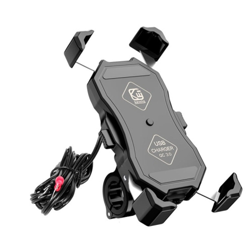 Держатель телефона на руль 4.7-7" с USB зарядкой QC3.0, Kewig M11