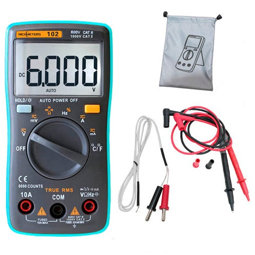 Мультиметр цифровой RICHMETERS RM102 ZT102 AN8002, автовыбор, True RMS