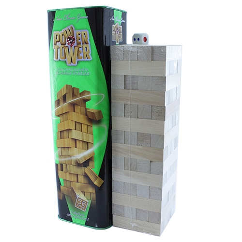 Настольная игра Дженга Башня Jenga Power Tower Джанга PT-01, 56 брусков