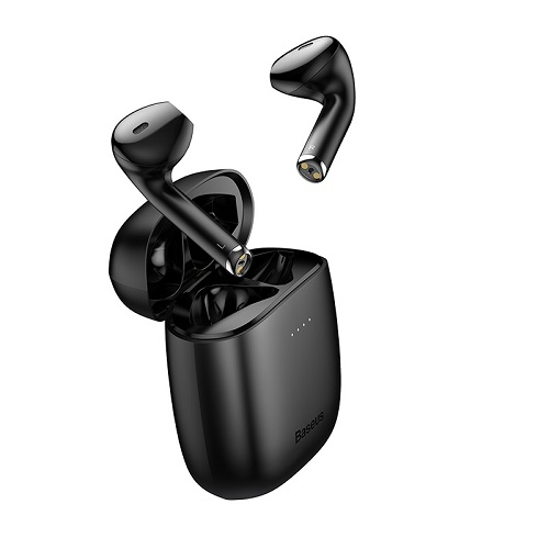 Наушники беспроводные, гарнитура с кейсом Baseus Encok W04 Bluetooth, Черные