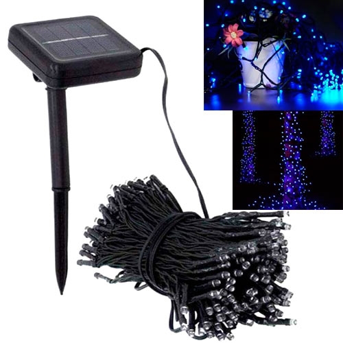 Садовый фонарь гирлянда 22м 200LED на солнечной батарее, синий