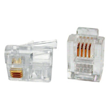 Коннектор 100шт RJ11 RJ12 RJ14 6P4C телефонный