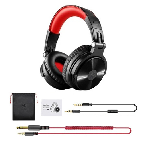 Наушники проводные OneOdio Studio Pro 10, складные, микрофон, черно-красные