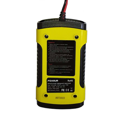 Умное зарядное устройство авто аккумуляторов 12В 5А ЖК FOXSUR FBC1205D