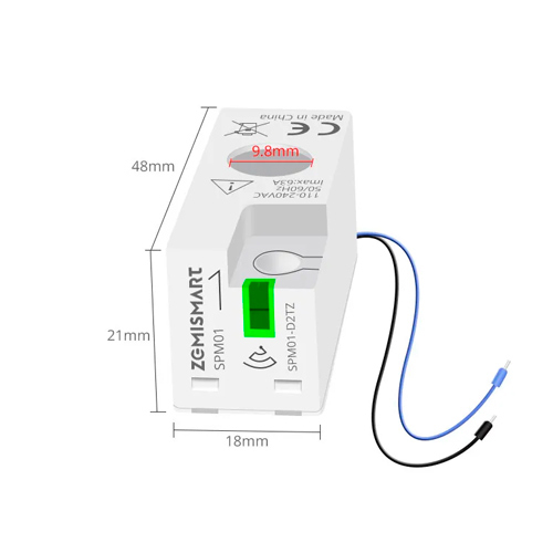 Датчик потребления электроэнергии 63А 1P+N Zigbee, энергометр Zemismart SPM01
