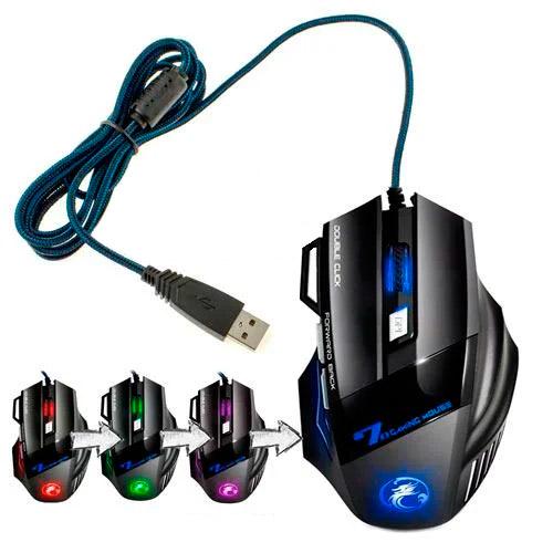 USB игровая мышь мышка 5500dpi эргономичная с выступами тихая iMice X7