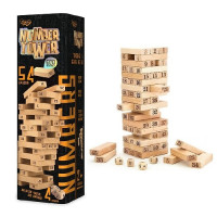 Настільна гра Дженга Вежа Jenga Number Tower Джанга NT-01U, 54 брусків