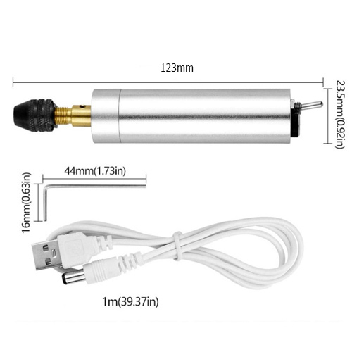 Дремель мини дрель электрическая 5.5В USB с патроном 0.3-4мм