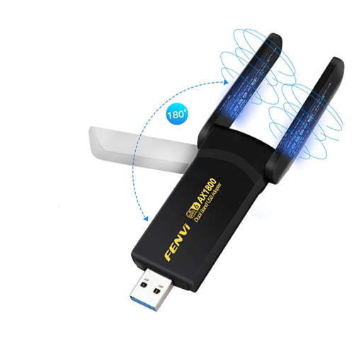 USB Wi-Fi сетевой адаптер 1800Мб, 802.11ax, 2 антенны, Fenvi FU-AX1800