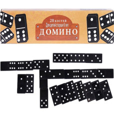 Настольная игра Домино, 28 костей, черные, пластик