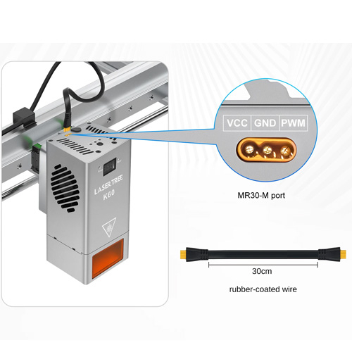 Мощный лазер с подачей воздуха для резки гравировки 60Вт 450нм Laser Tree K60
