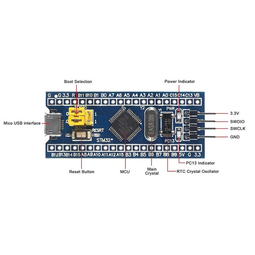 STM32F103C8T6 ARM Cortex-M3 STM32 MicroUSB, плата разработчика
