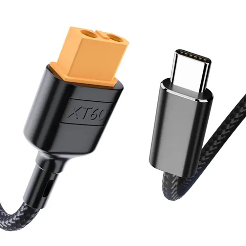 Кабель переходник XT60 мама на Type-C PD/QC 100Вт, 1м, в оплетке