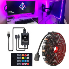 LED RGB 2м лента подсветки ТВ с пультом ДУ, USB, датчиком звука
