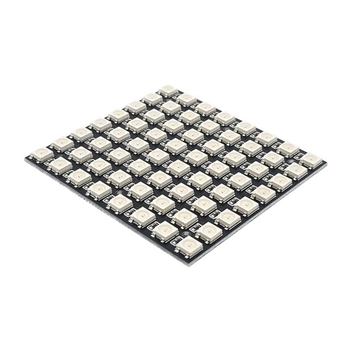 Матрица светодиодная WS2812B-64 8x8 RGB, адресная LED панель