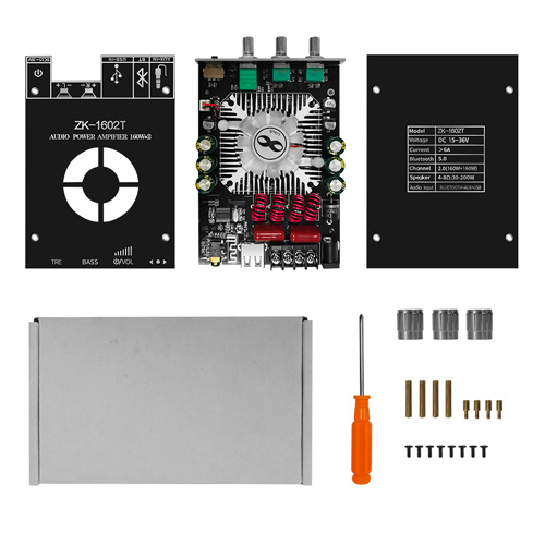 Аудио усилитель мощности звука HiFi 2x160Вт Bluetooth 5.0 TD5182A, ZK-1602T