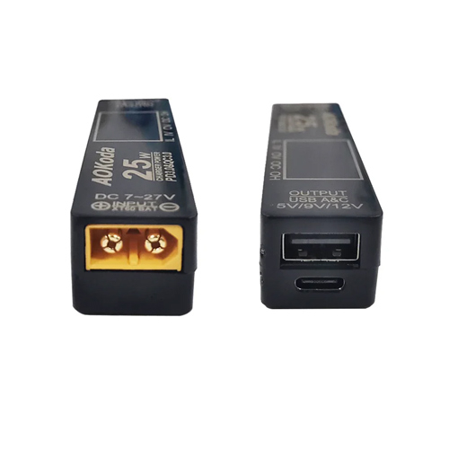 Преобразователь питания AOKoda XT60 на USB-A Type-C PD/QC3.0 25Вт, LiPo 2-6S
