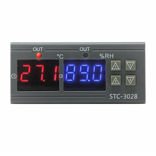 Регулятор температуры и влажности цифровой 2 реле -20~80С 220В 10А STC-3028
