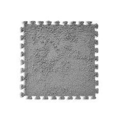 Коврик пазл плюшевый напольный 30x30см мягкий, 10шт, EVA, серый