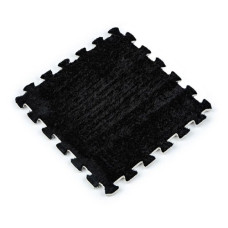 Коврик пазл плюшевый напольный 30x30см мягкий, 10шт, EVA, черный