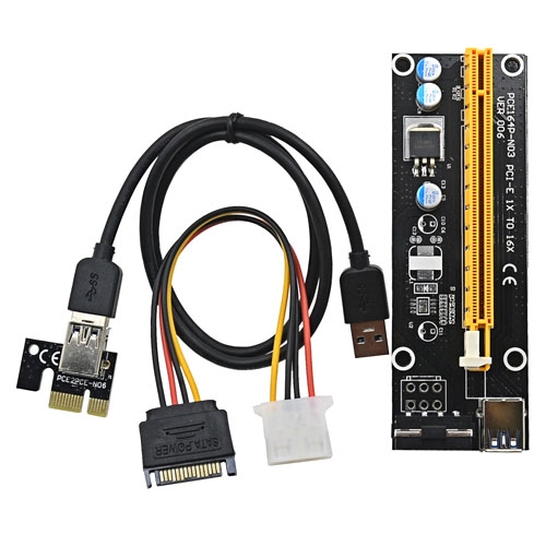 PCI-Express PCI-E 1X на 16X райзер V006 Molex USB 3.0 60см майнинг