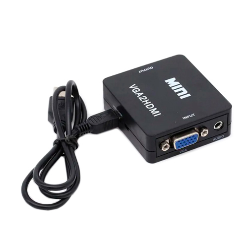 Конвертер VGA - HDMI, видео, аудио, 1080p, черный