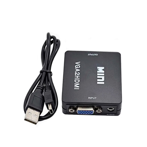 Конвертер VGA - HDMI, видео, аудио, 1080p, черный